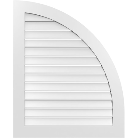 Ekena Millwork Quarter Round Top Right Surface Mount PVC Gable Vent w/ 3-1/2"W x 1"P Standard Frame, 34"W x 42"H GVPQR34X4201SF